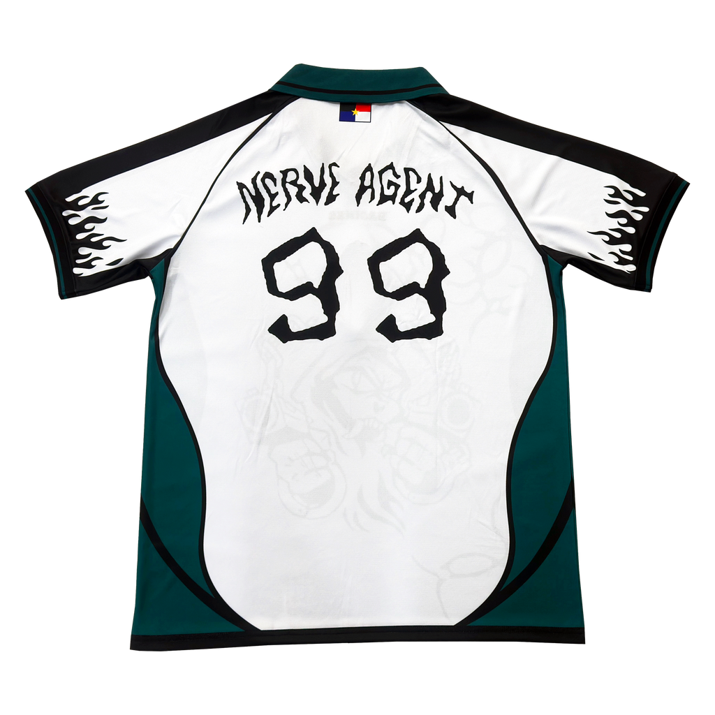 Camiseta Futbol Bacines Azul Mangurrián Detrás